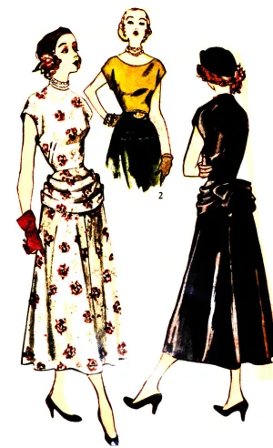 1950s Simplicity 2761 Vintage Dress Pattern 34" Bust