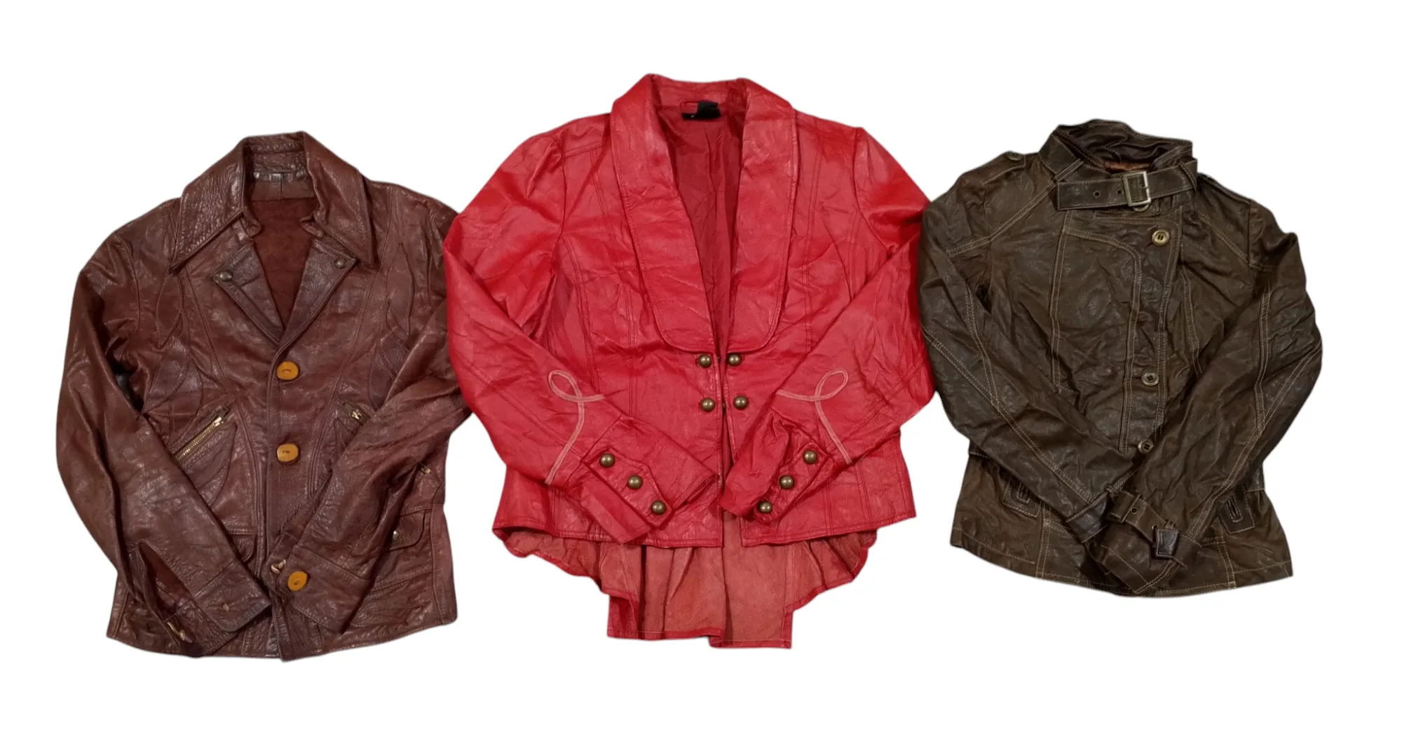 90s unisex leather color Jackets mix - 12 pcs