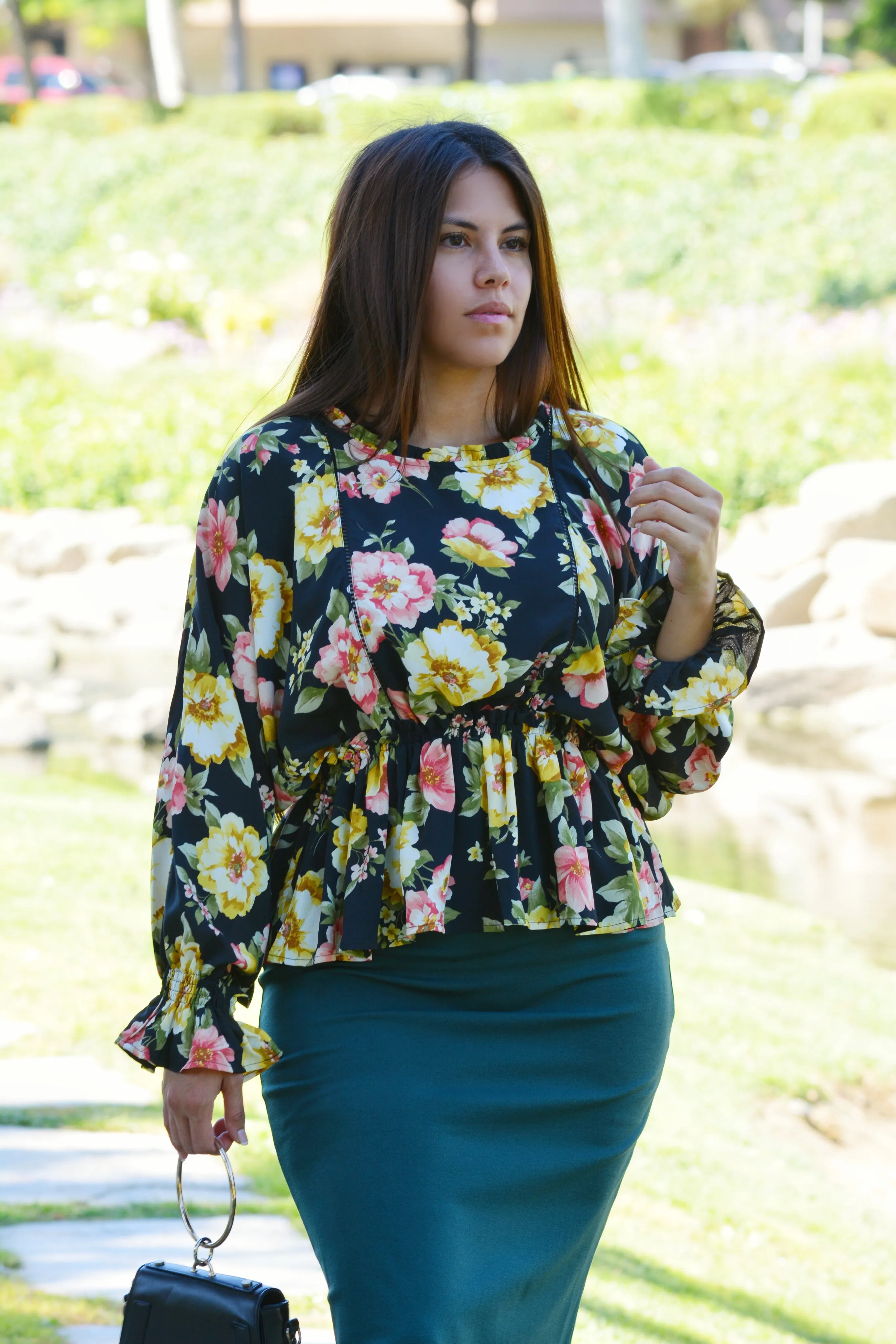 Amara Floral Peplum Top