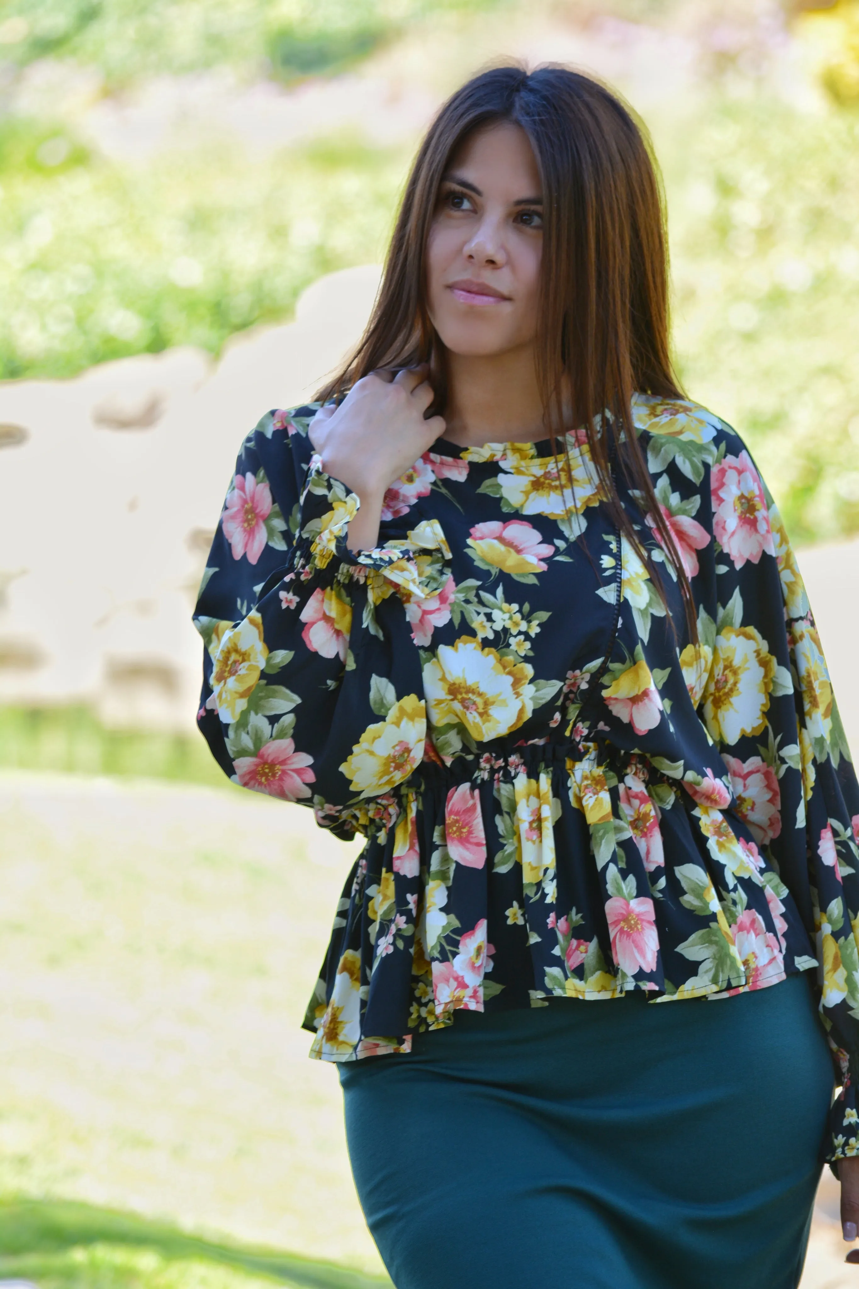 Amara Floral Peplum Top