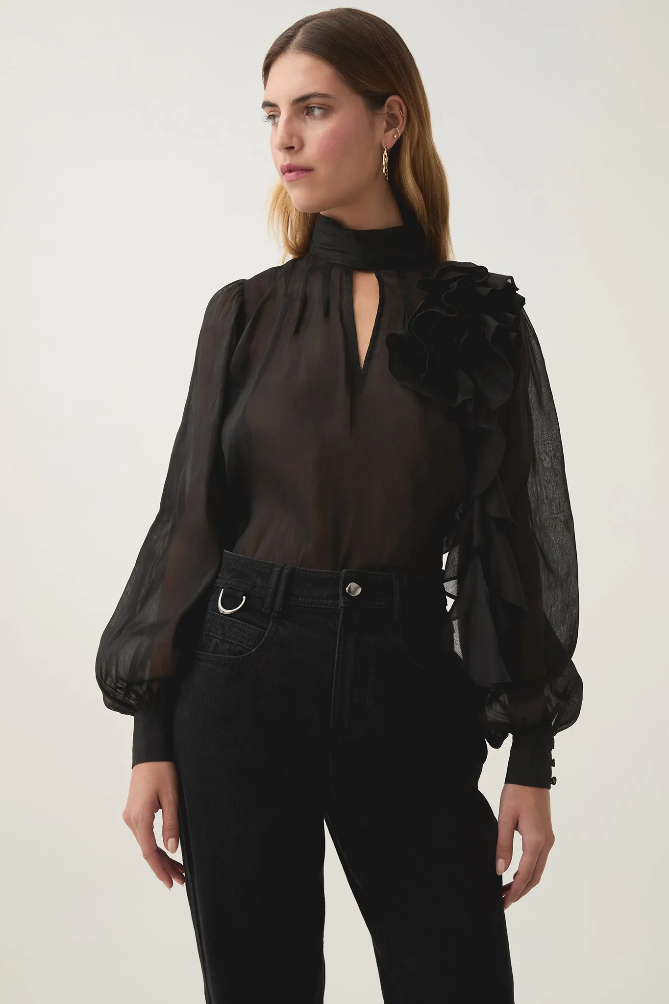 Aura Frilled Tie Blouse