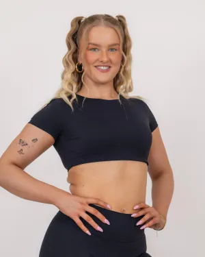 Black Everyday Core Crop Top