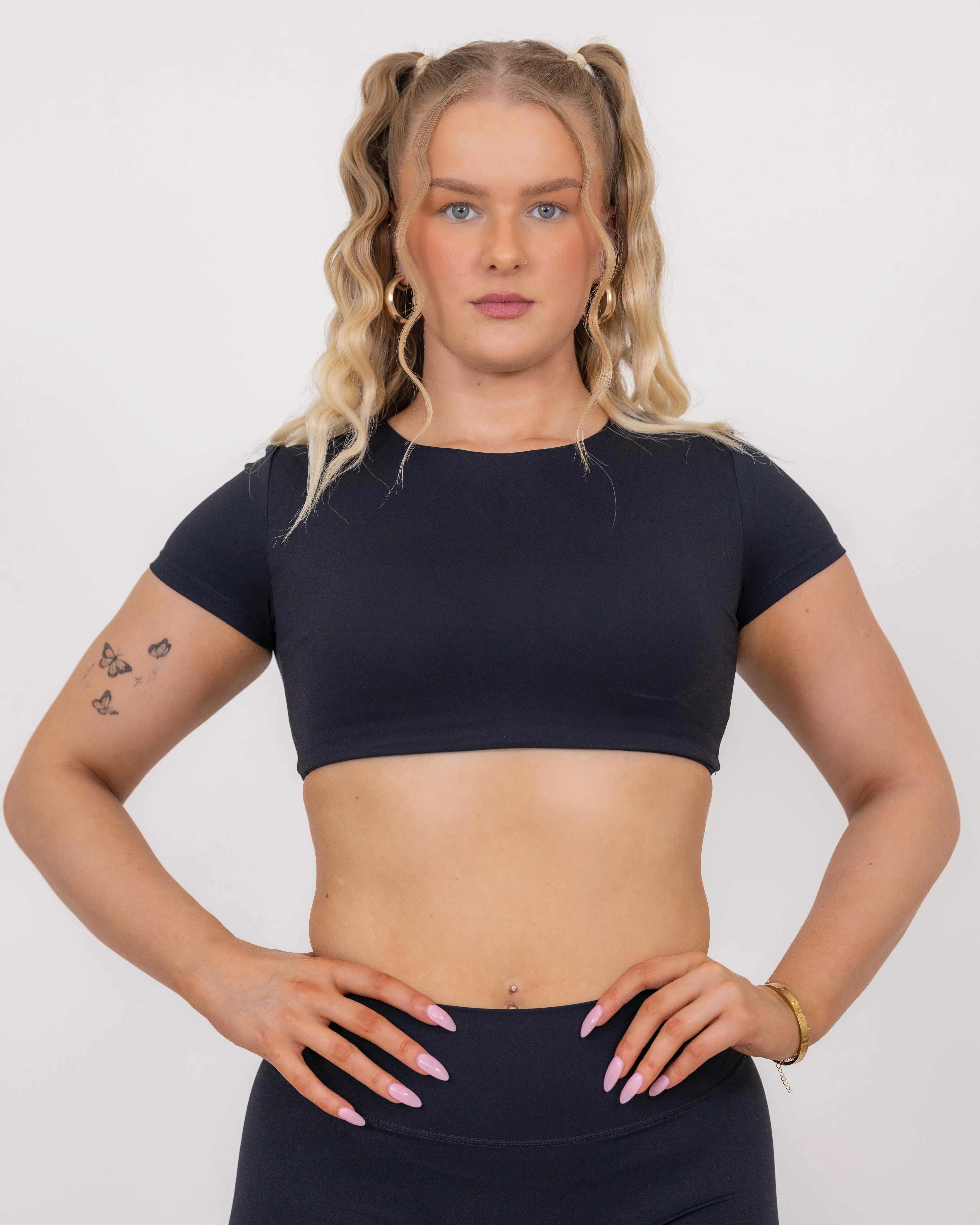 Black Everyday Core Crop Top