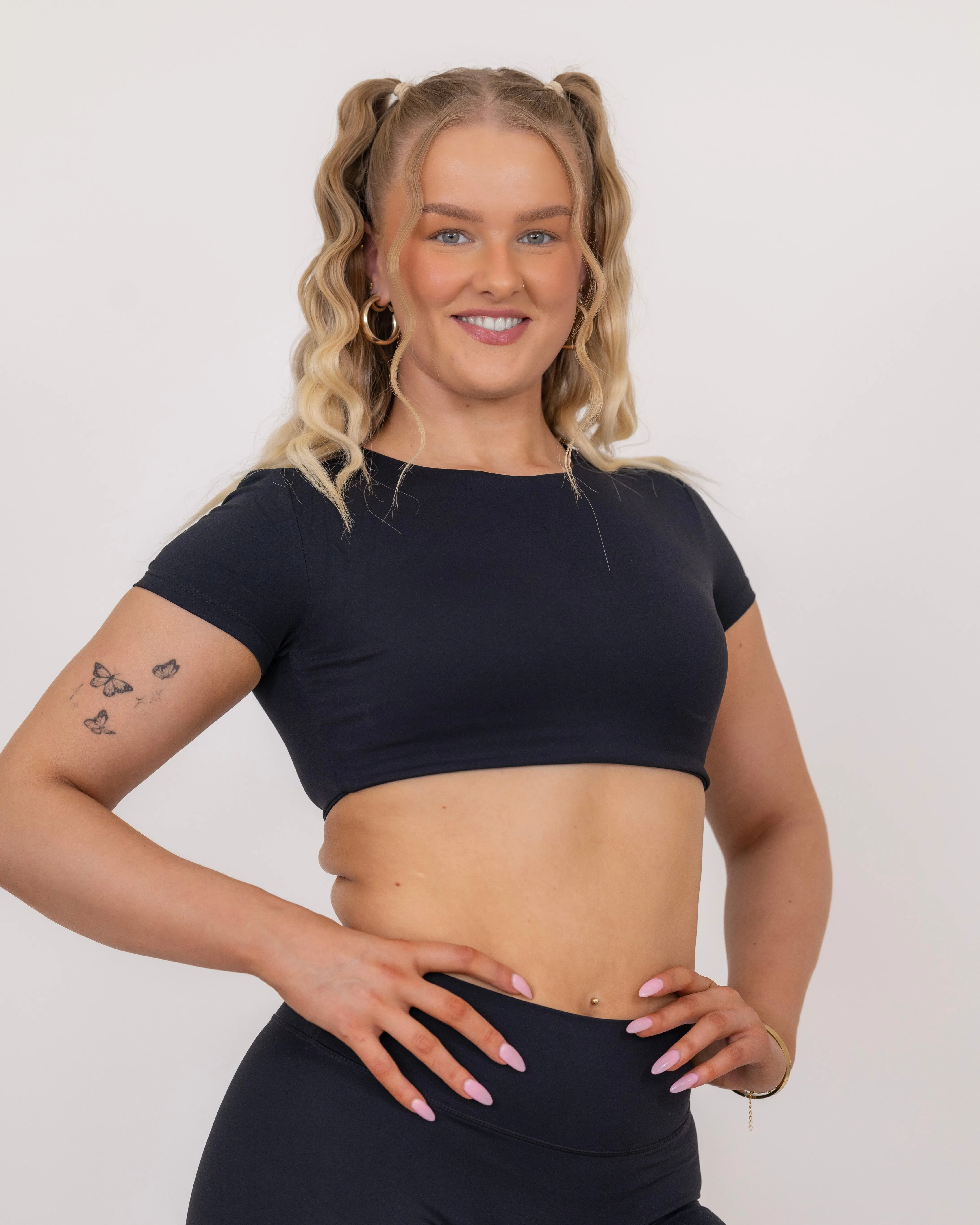 Black Everyday Core Crop Top