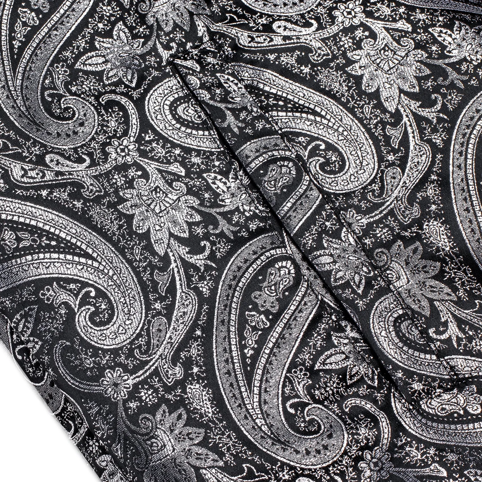 Black Grey Paisley Men's Zipper Thin Woven Jacket