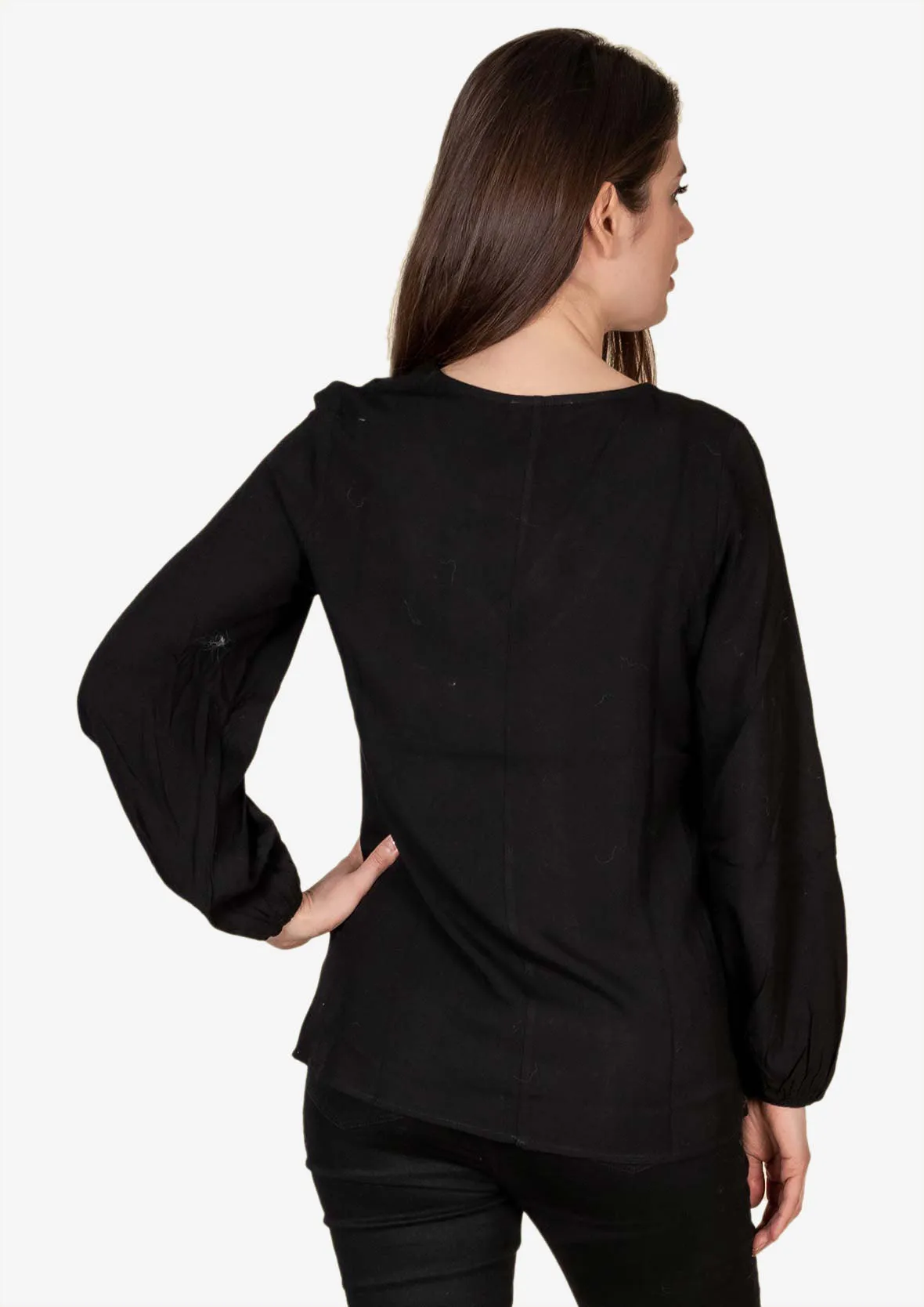 Blouson Sleeve V-Neck Top