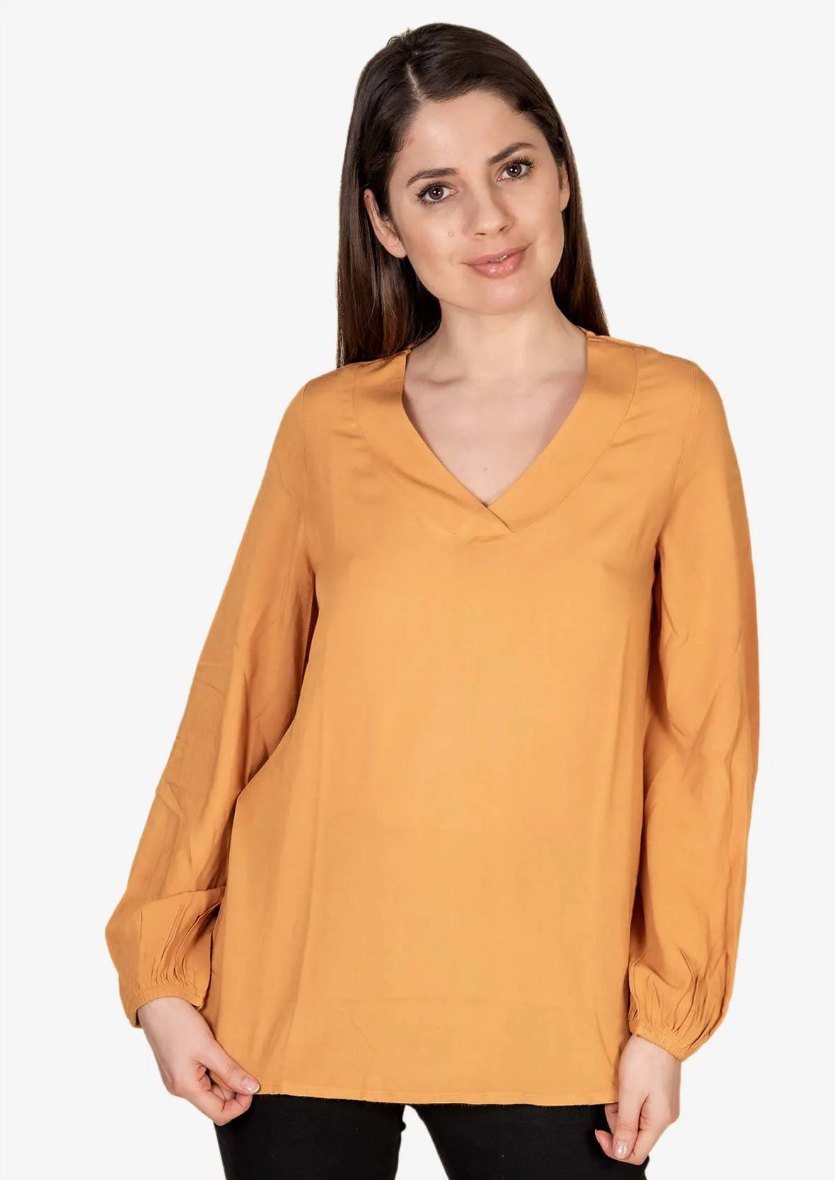 Blouson Sleeve V-Neck Top