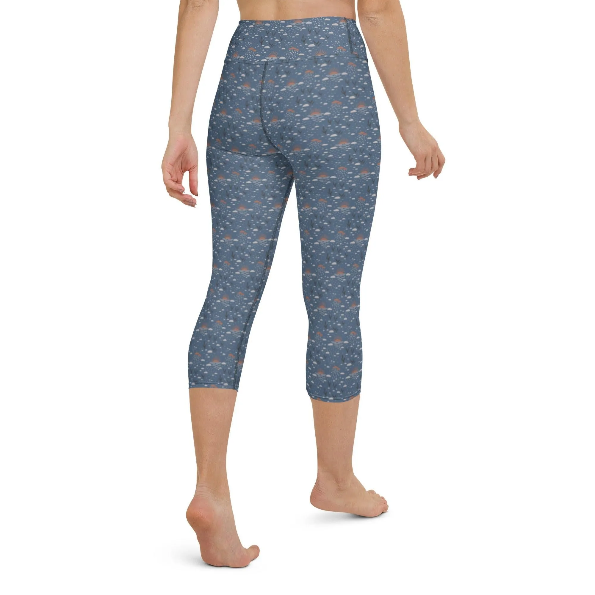 Blue Romantic Earth Women's Capri Yoga Pants