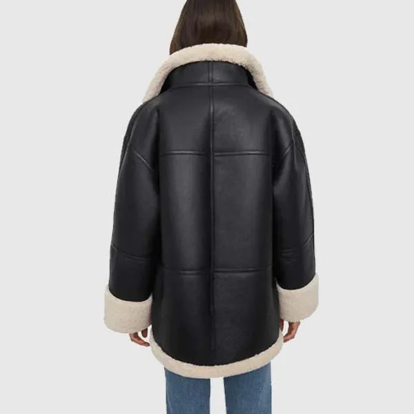 Buy Best Style Women B3 RAF Aviator Styled Sheepskin Shearling Leather Jacket