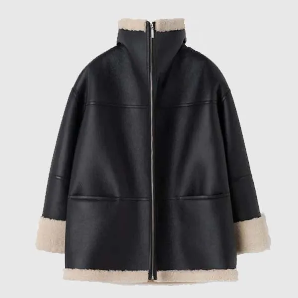 Buy Best Style Women B3 RAF Aviator Styled Sheepskin Shearling Leather Jacket