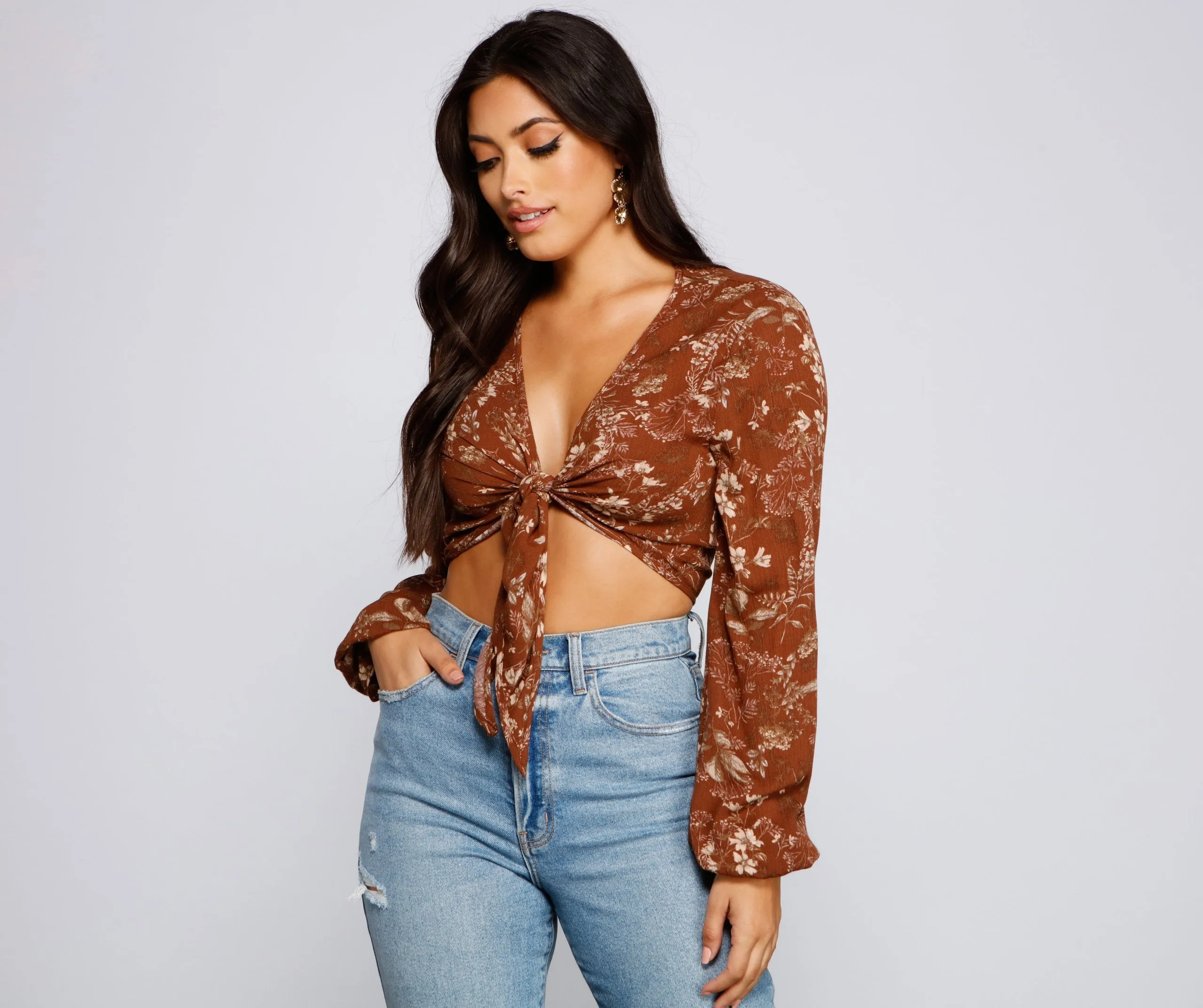 Caught In A Floral Gaze Crop Top