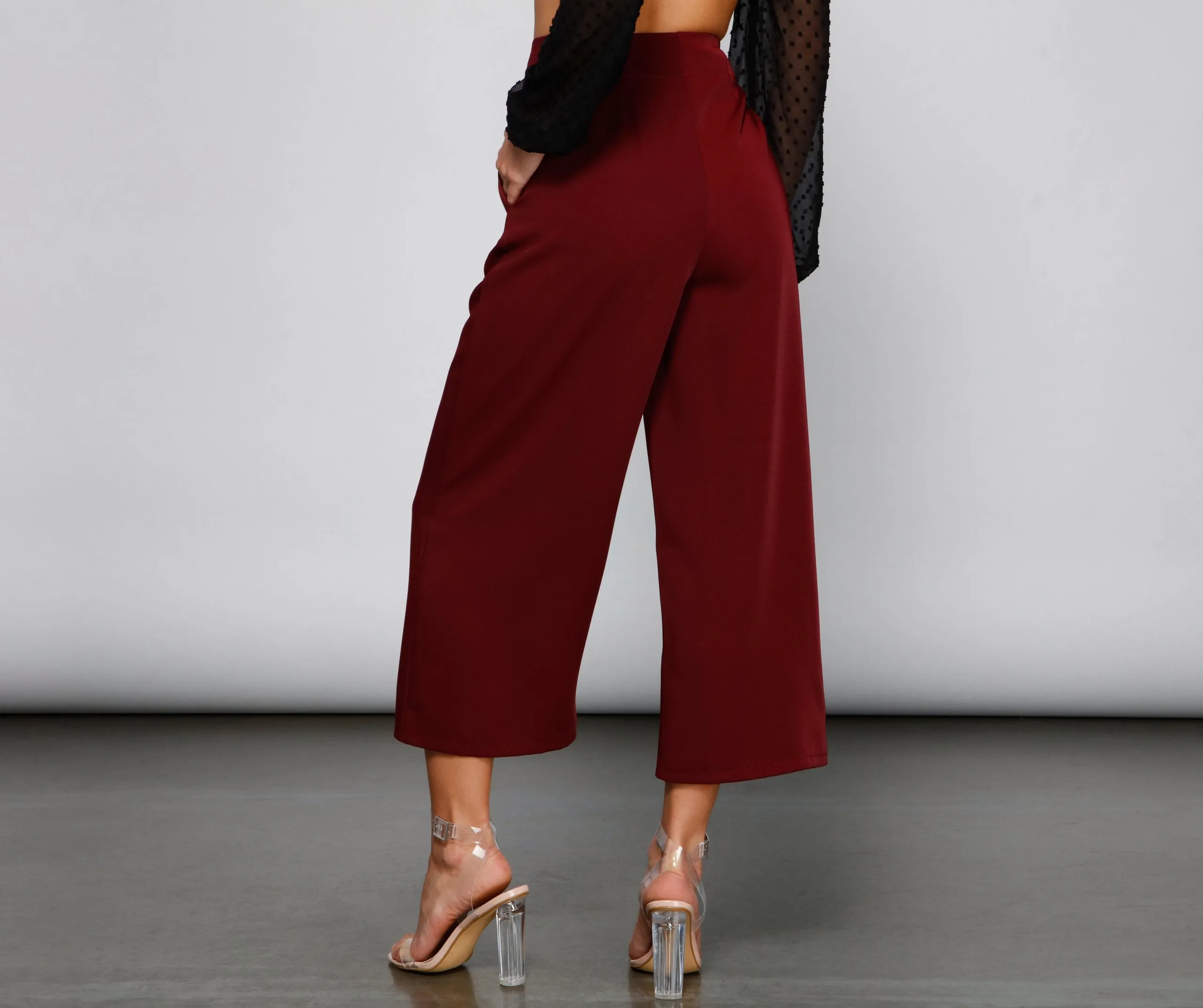 Chic Culotte Wide-Leg Trouser Pants