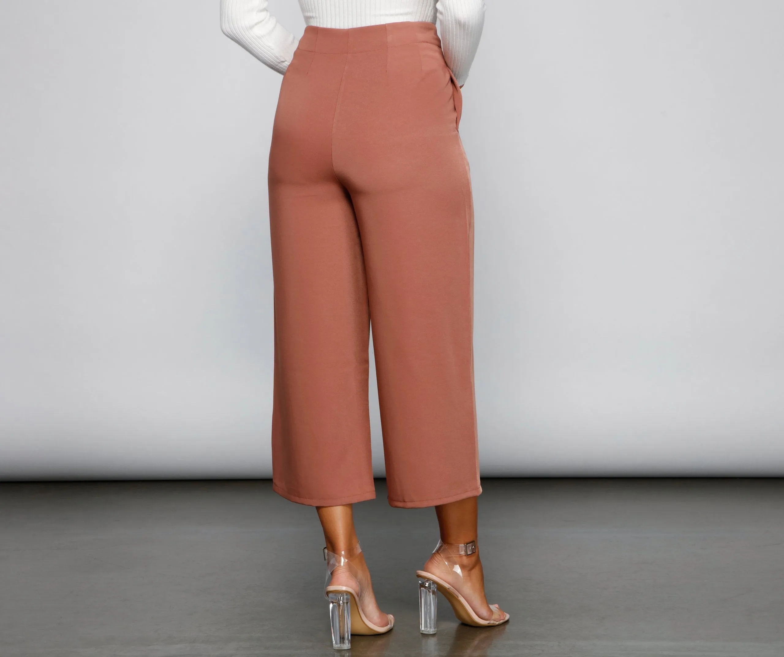 Chic Culotte Wide-Leg Trouser Pants