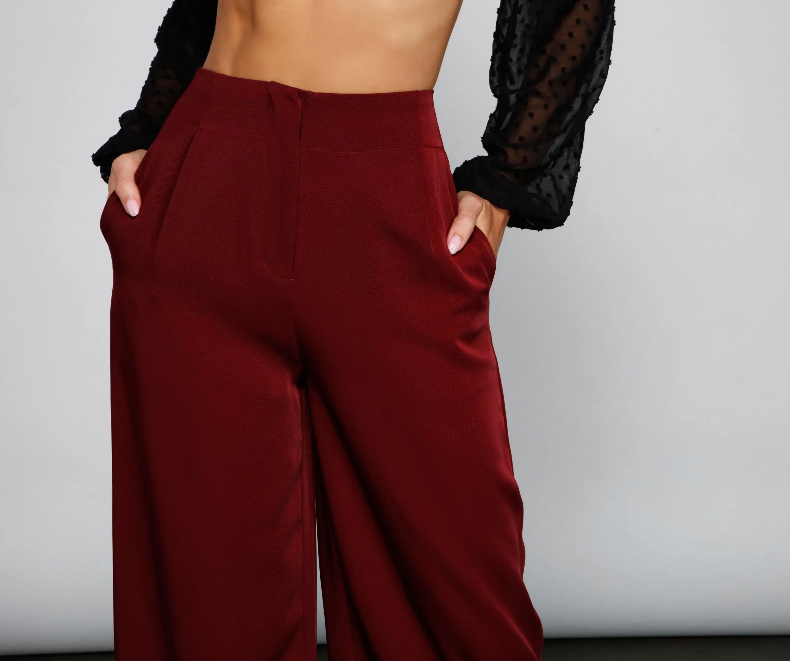 Chic Culotte Wide-Leg Trouser Pants