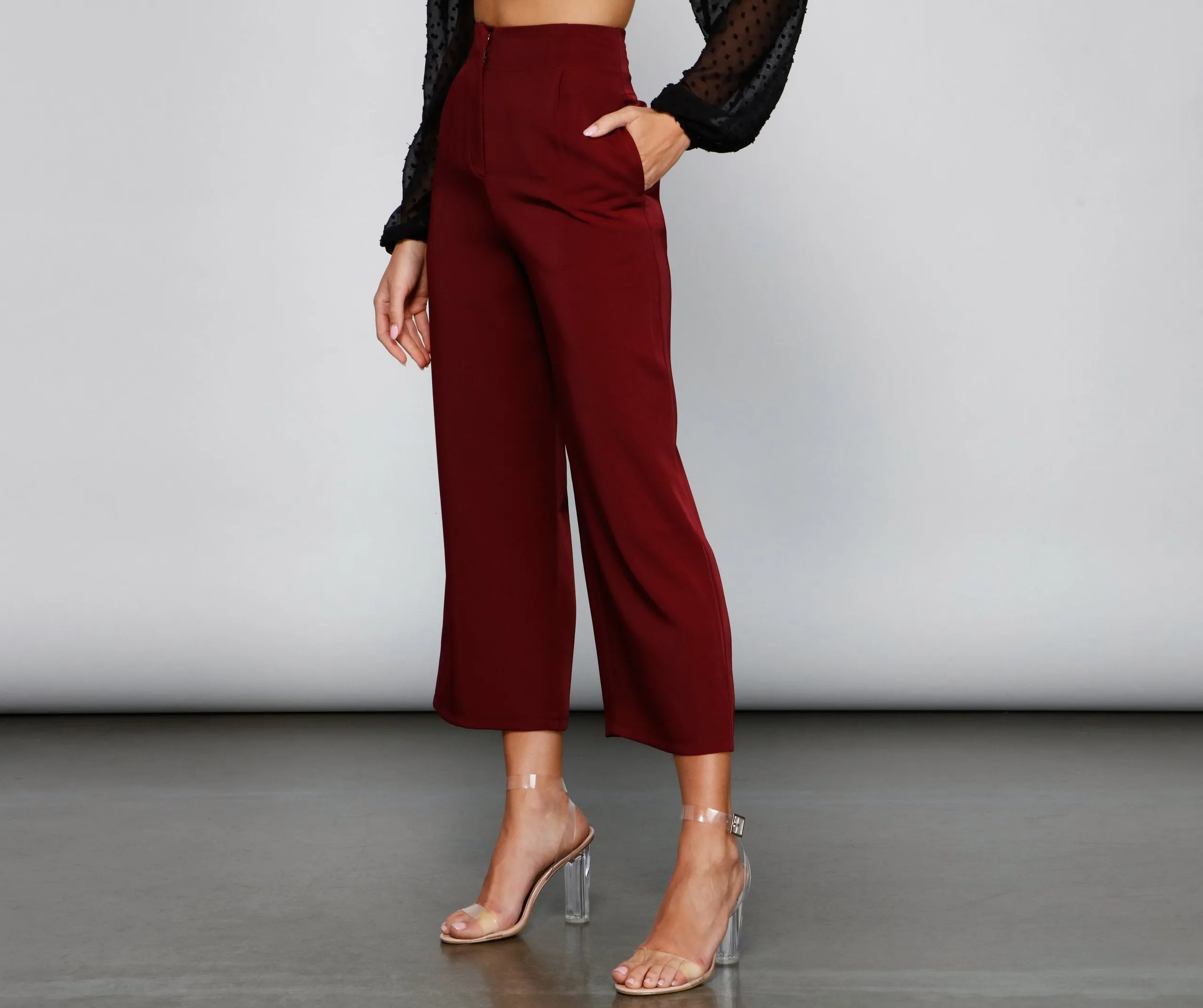 Chic Culotte Wide-Leg Trouser Pants