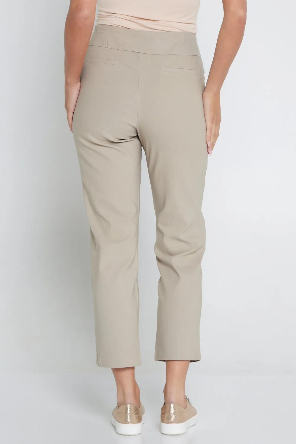 Dana Bengaline Capri Pants - Beige