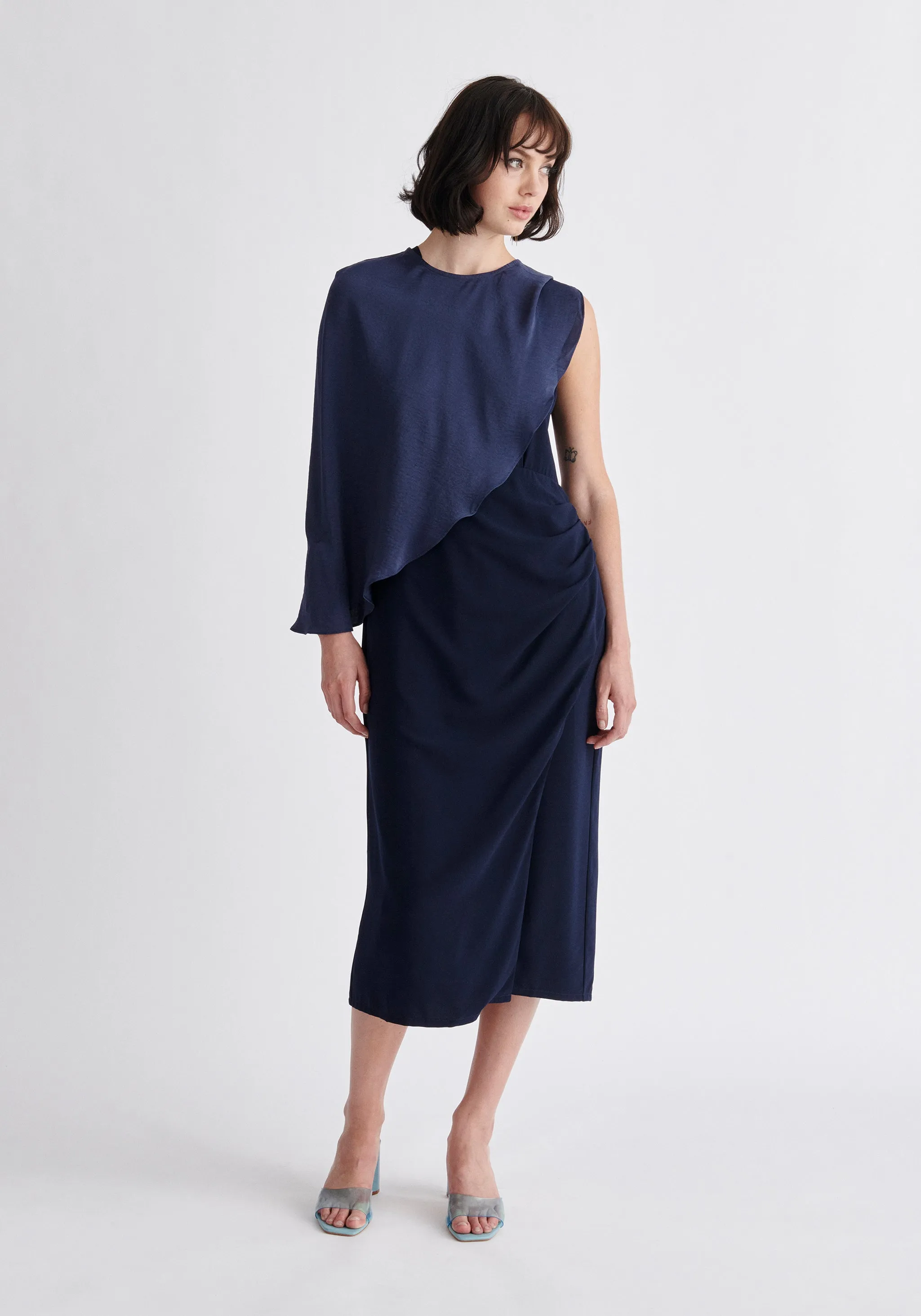 Detachable Cape Dress