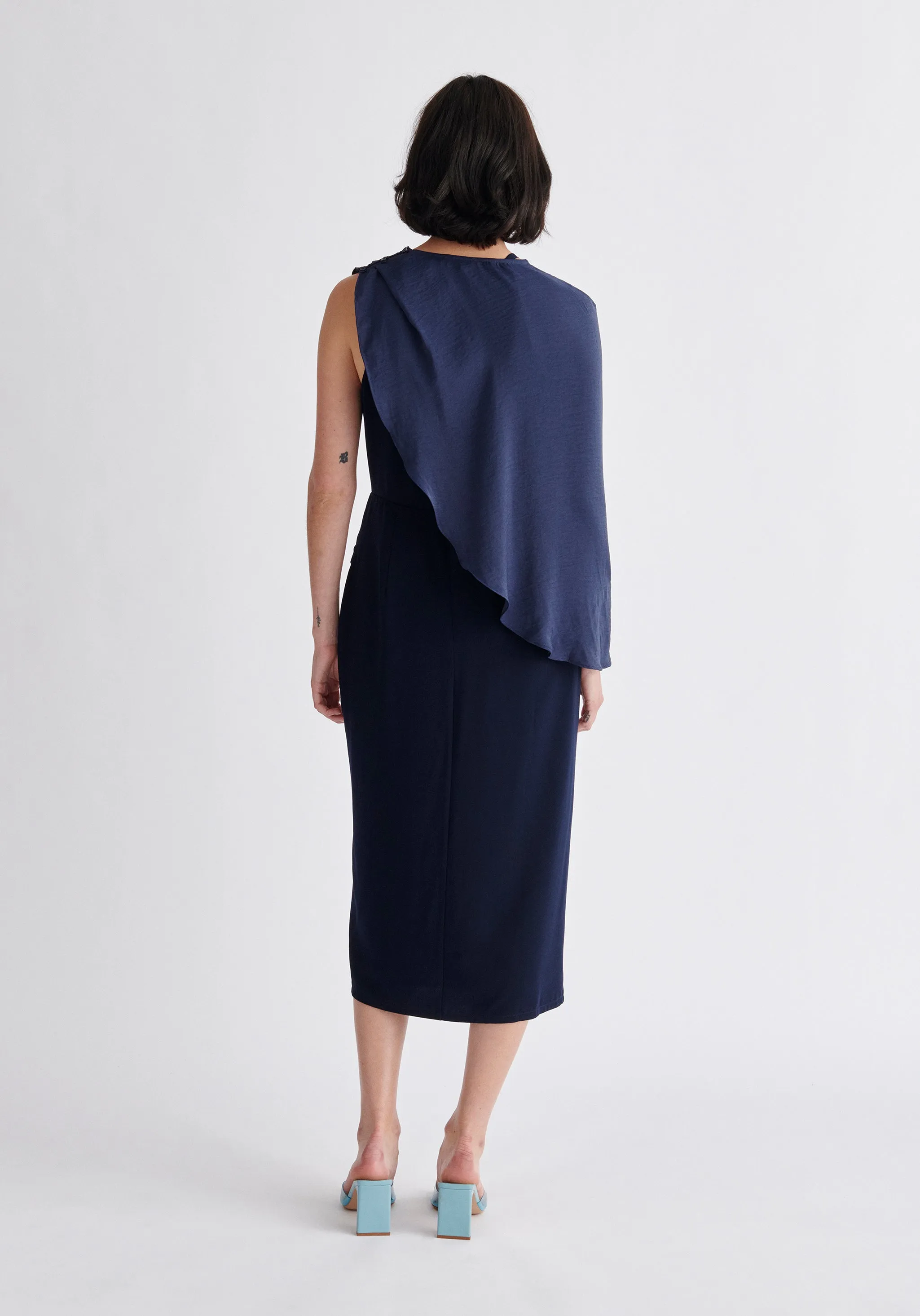 Detachable Cape Dress