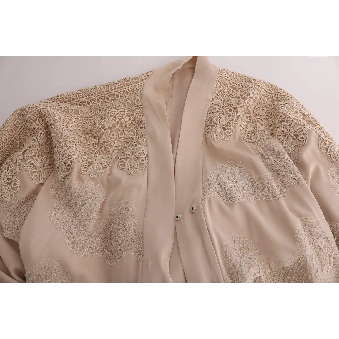 Dolce & Gabbana Elegant Beige Cape Kaftan Dress