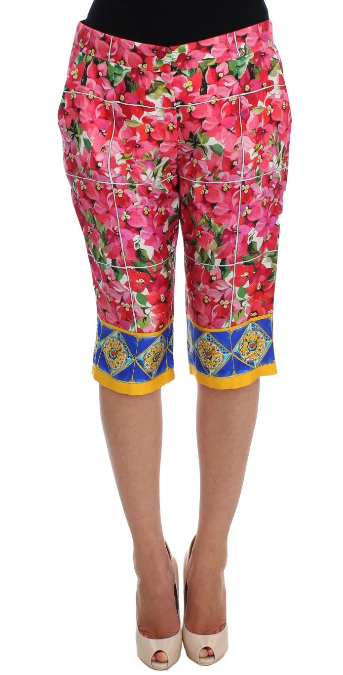 Dolce & Gabbana Multicolor Floral Knee Capris Shorts Pants