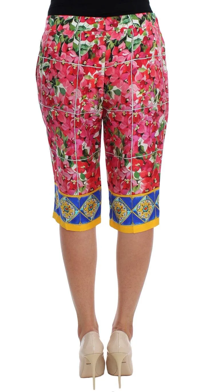 Dolce & Gabbana Multicolor Floral Knee Capris Shorts Pants