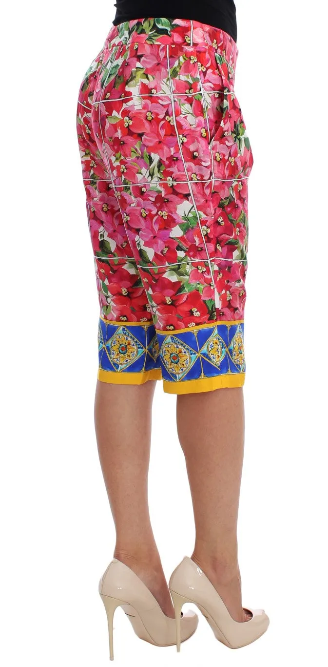 Dolce & Gabbana Multicolor Floral Knee Capris Shorts Pants