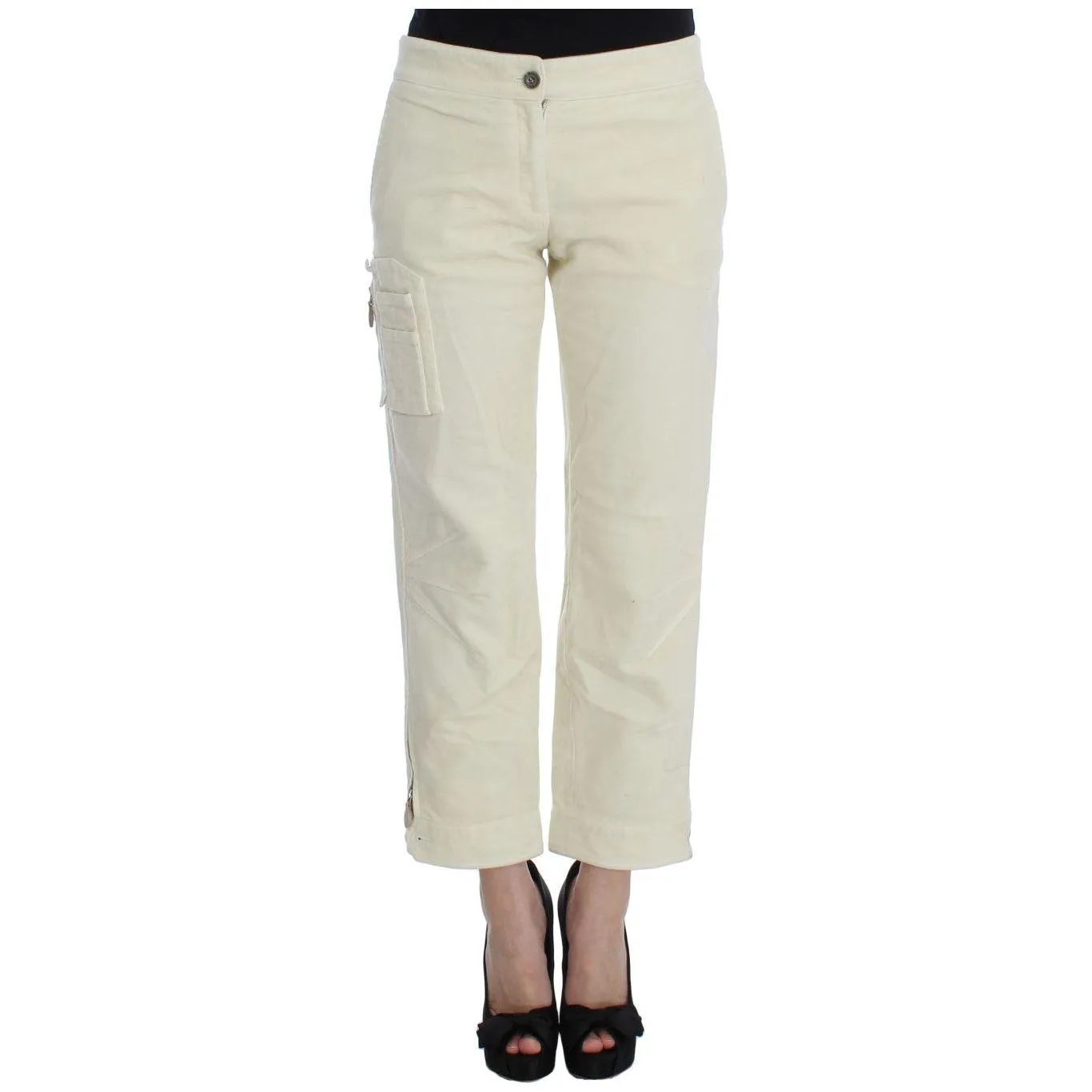 Ermanno Scervino Beige Capri Cropped Chic Pants