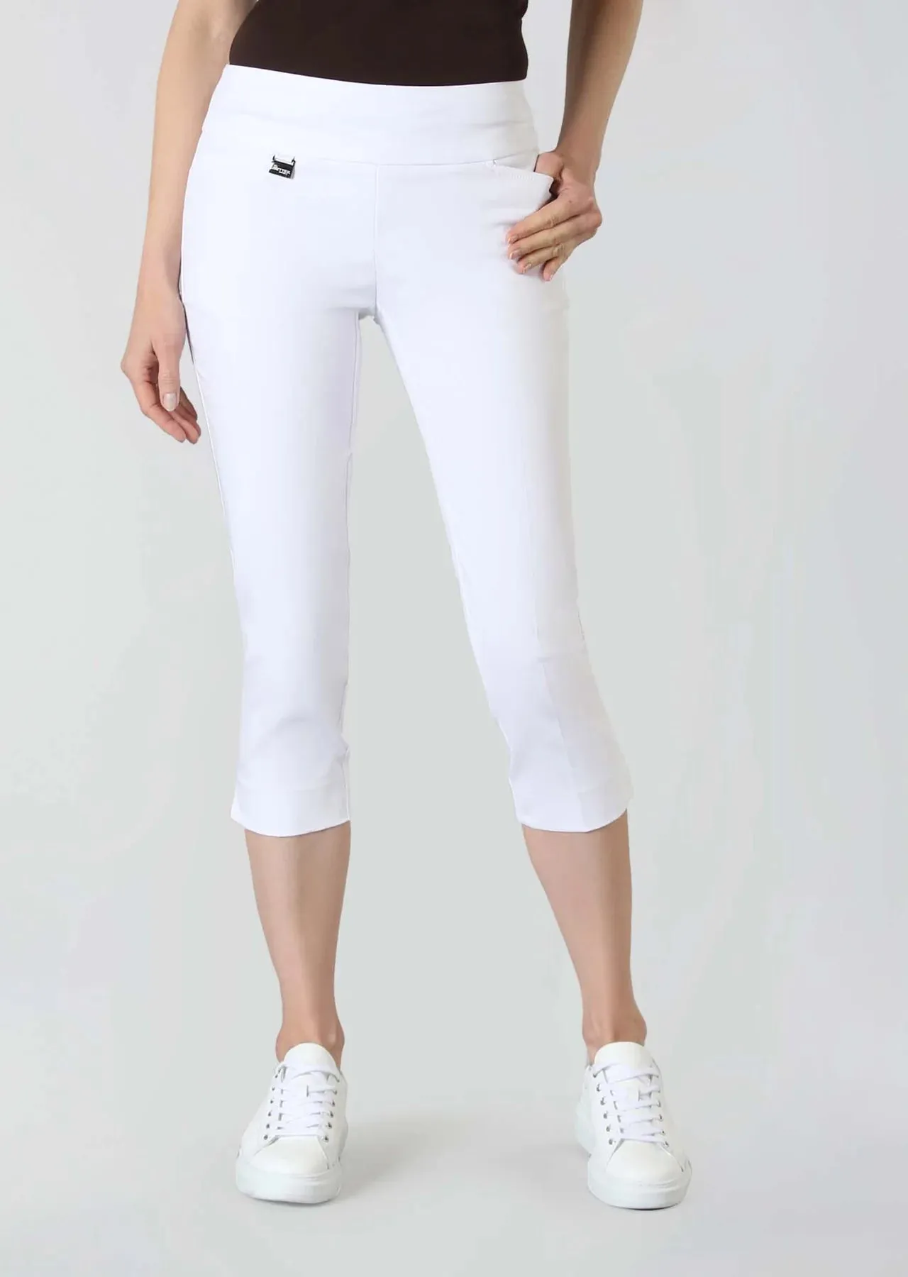 Essentials Slim Capri Pants, Mercury Stretch