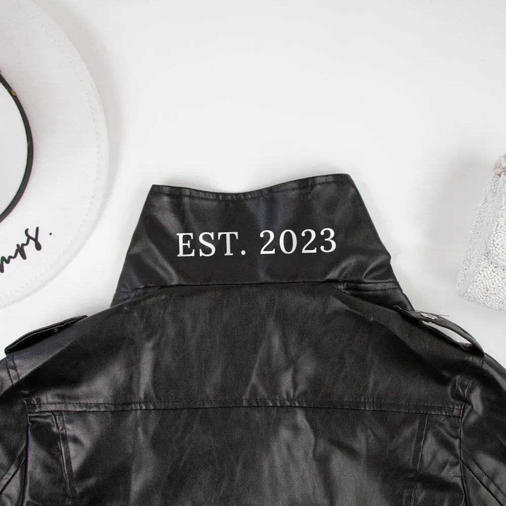 (Faux Leather) Customized Leather Jackets Bridal Gifts