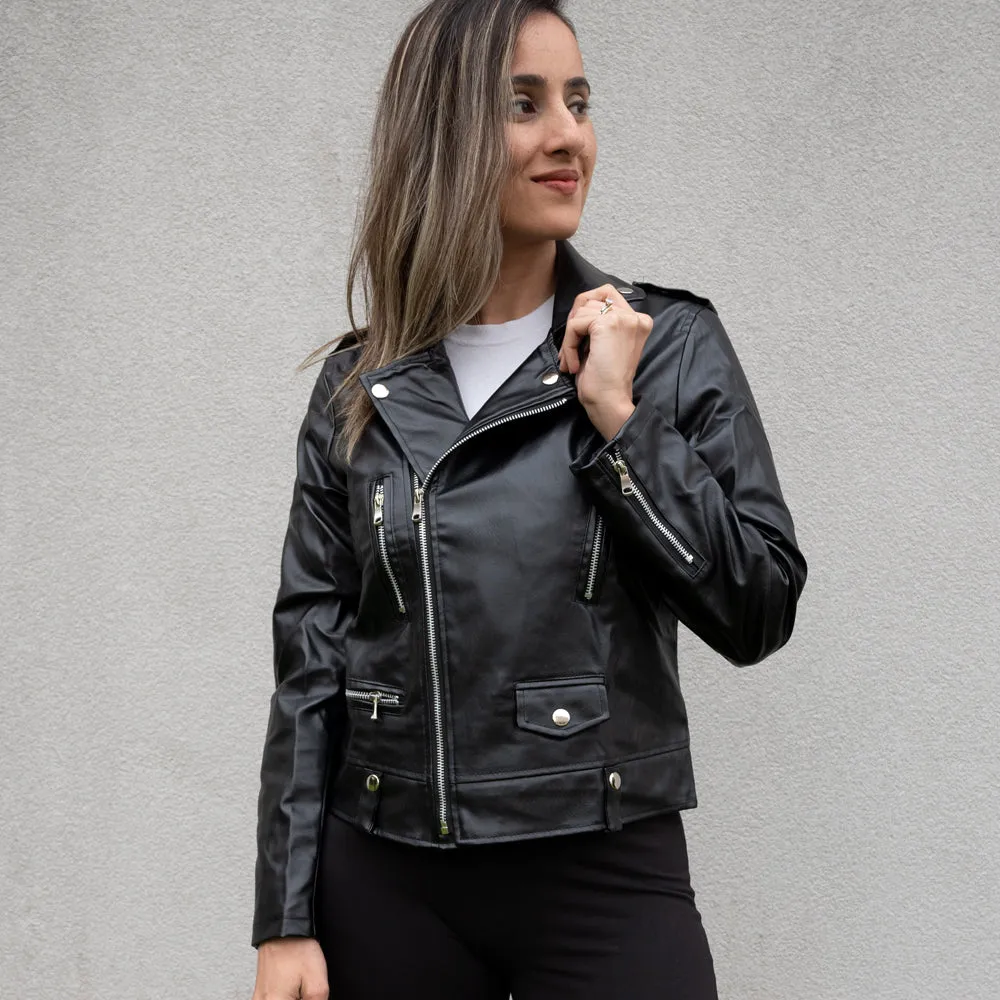 (Faux Leather) Mrs Bridal Leather Jacket