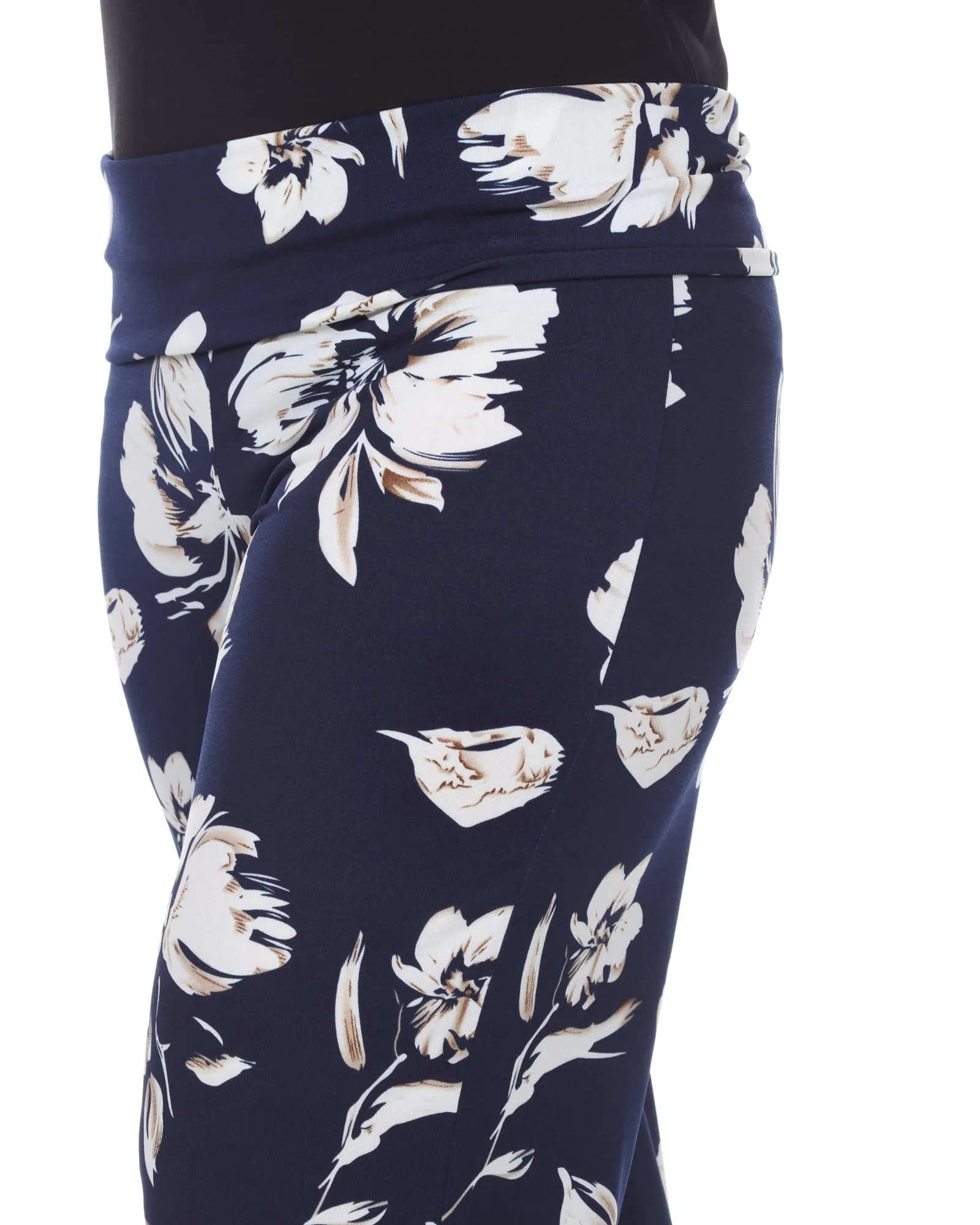 Flower Print  Palazzo Pants | Navy