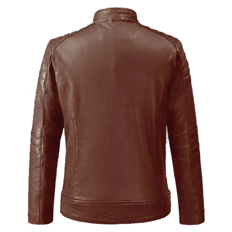 Genuine Style Best Looking Firefly Moto Tan Biker Fashion Leather Jacket