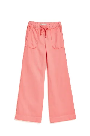 High Rise Patch Pocket Wide Leg Pant With Fray Hem