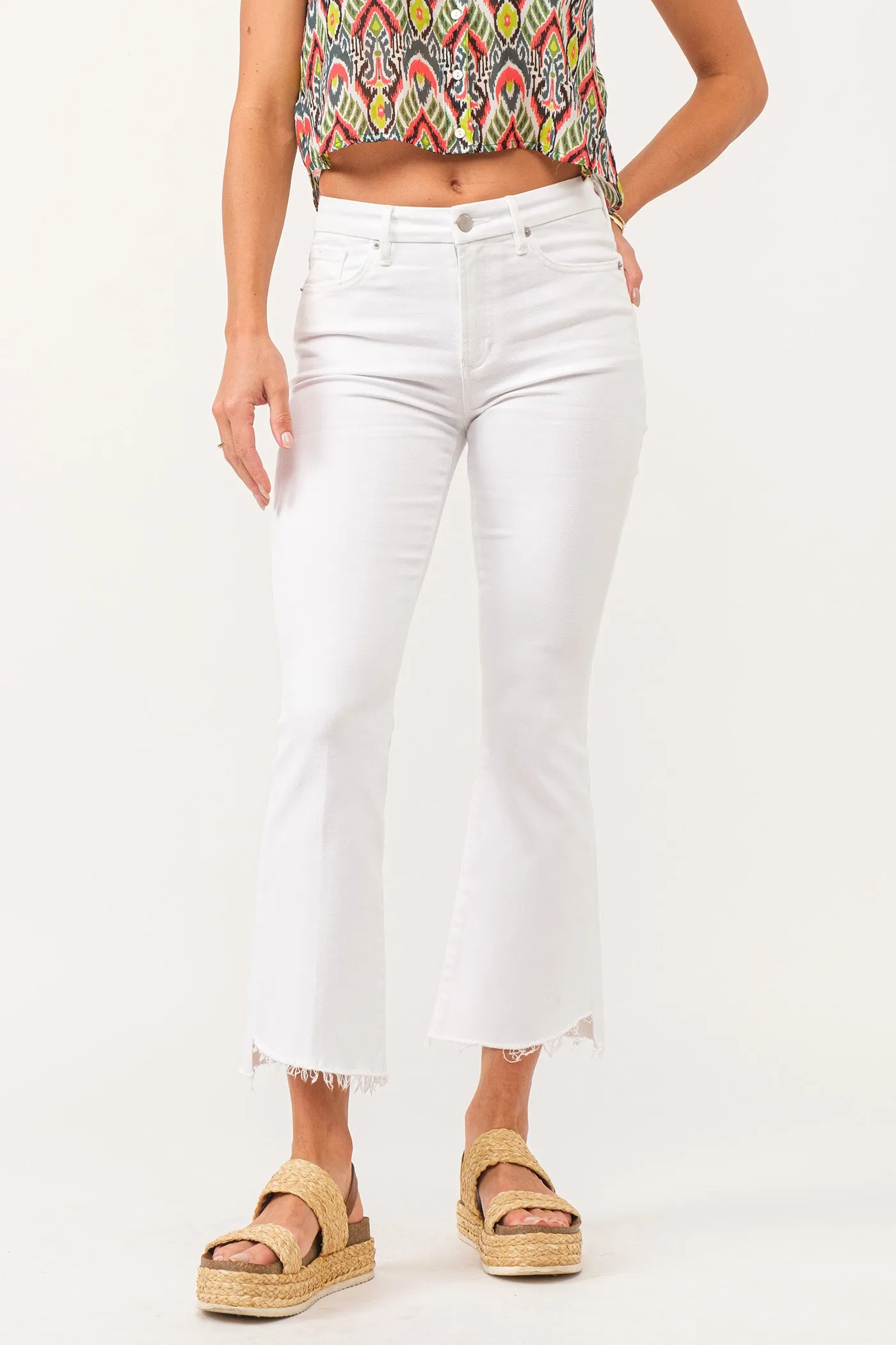 Jeanne Super High Rise Cropped Flare Jeans