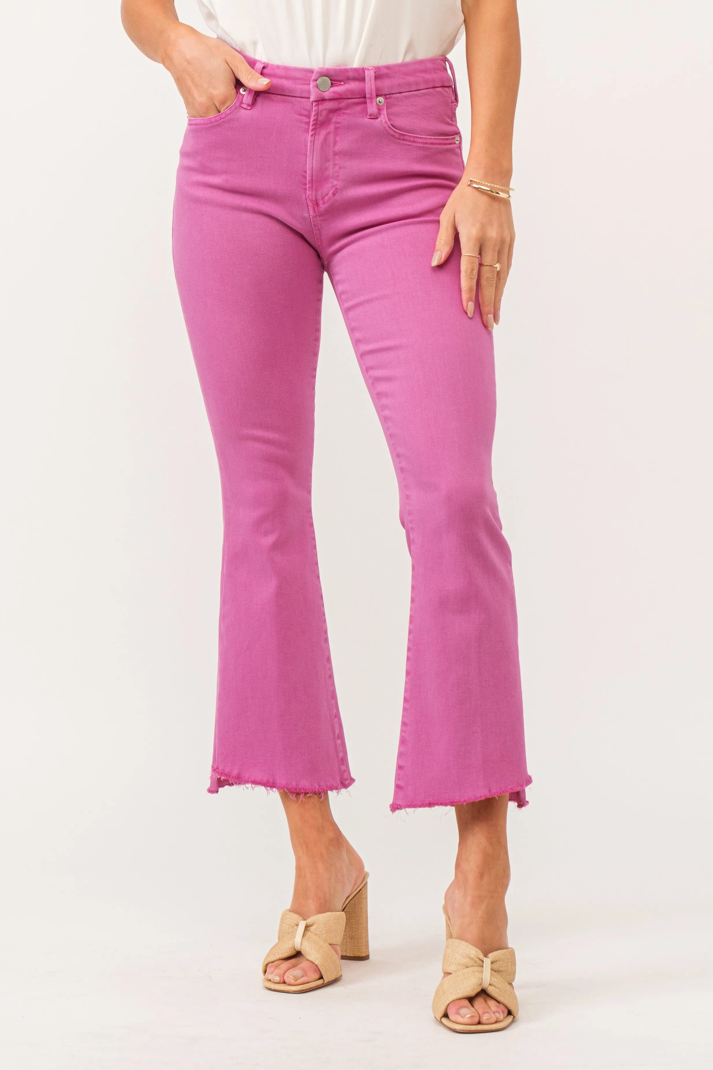 Jeanne Super High Rise Cropped Flare Jeans