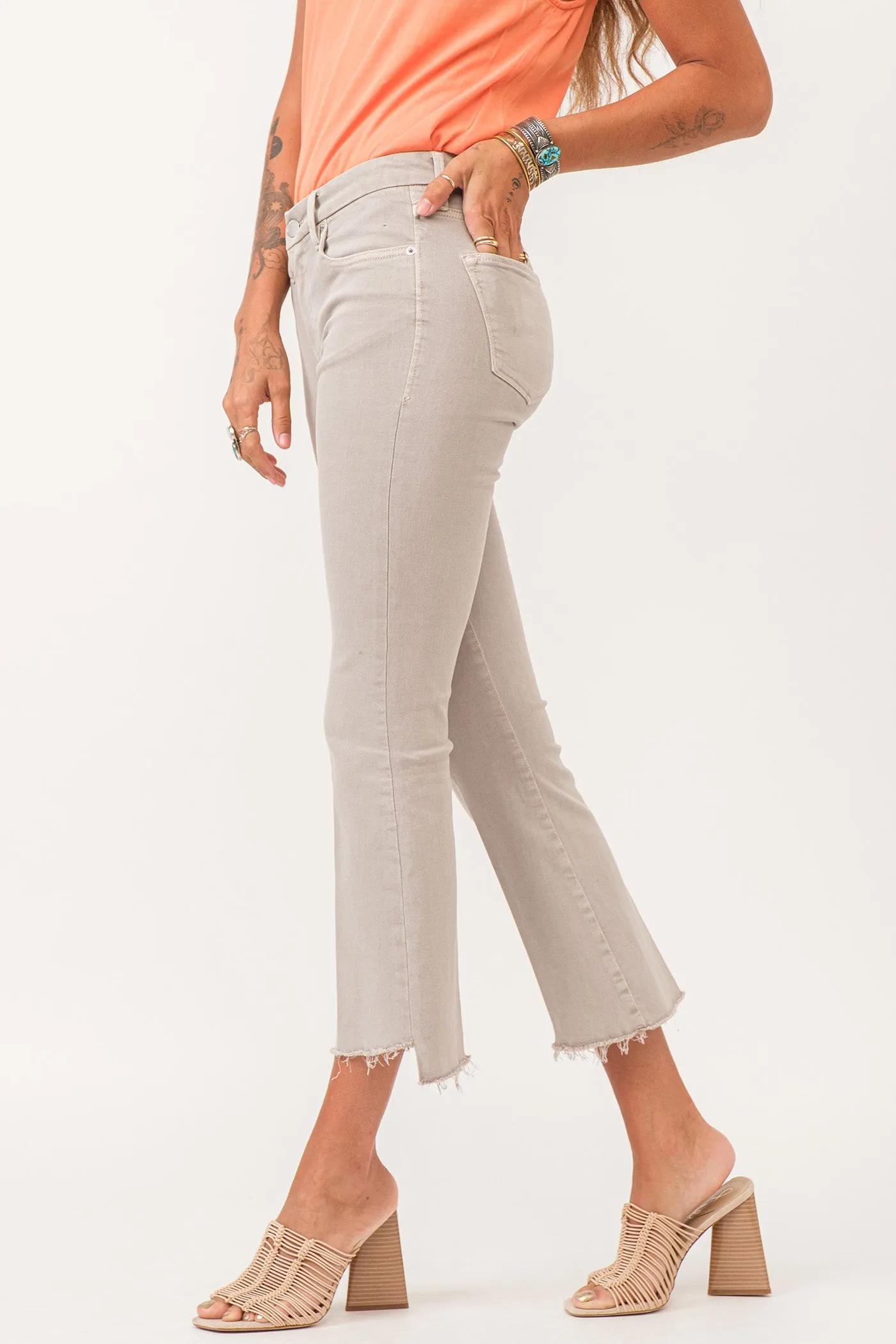 Jeanne Super High Rise Cropped Flare Jeans