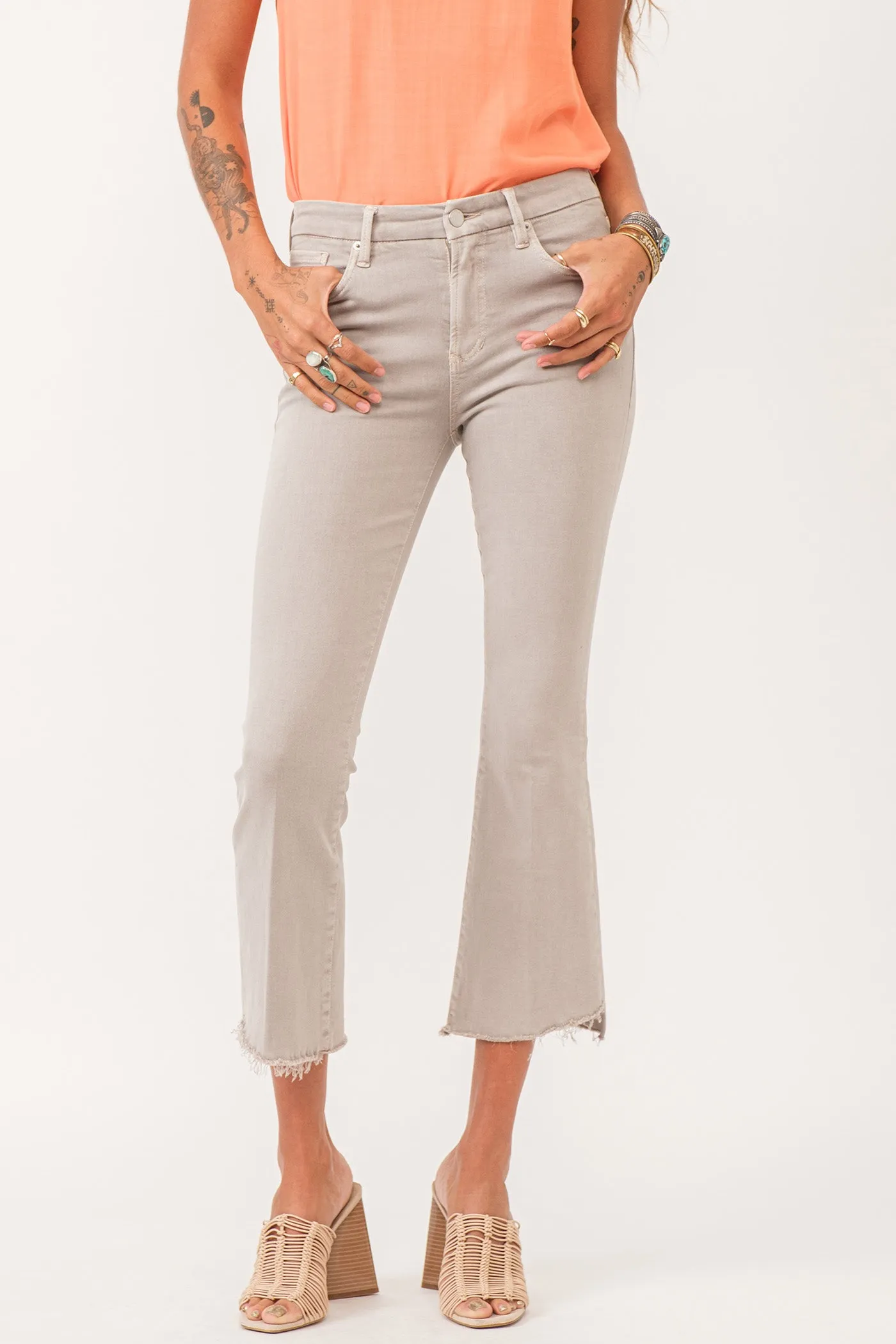 Jeanne Super High Rise Cropped Flare Jeans