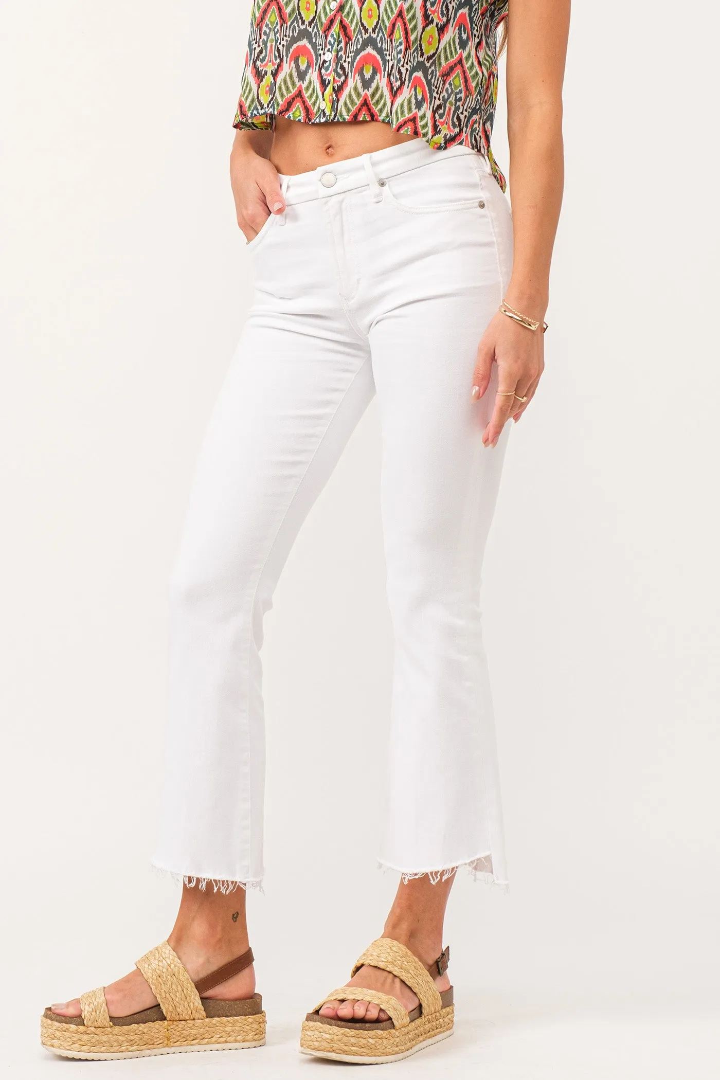 Jeanne Super High Rise Cropped Flare Jeans