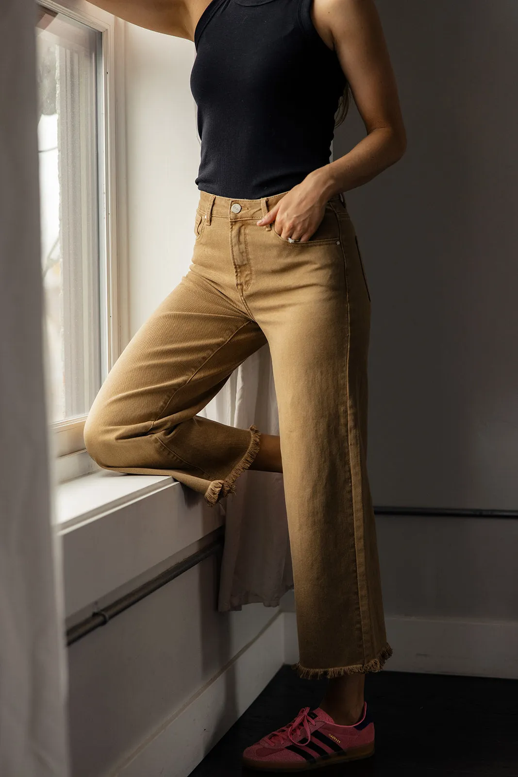 Laurie High Rise Raw Edge Pants