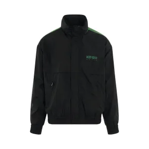 Logo High Neck Windbreaker in Black