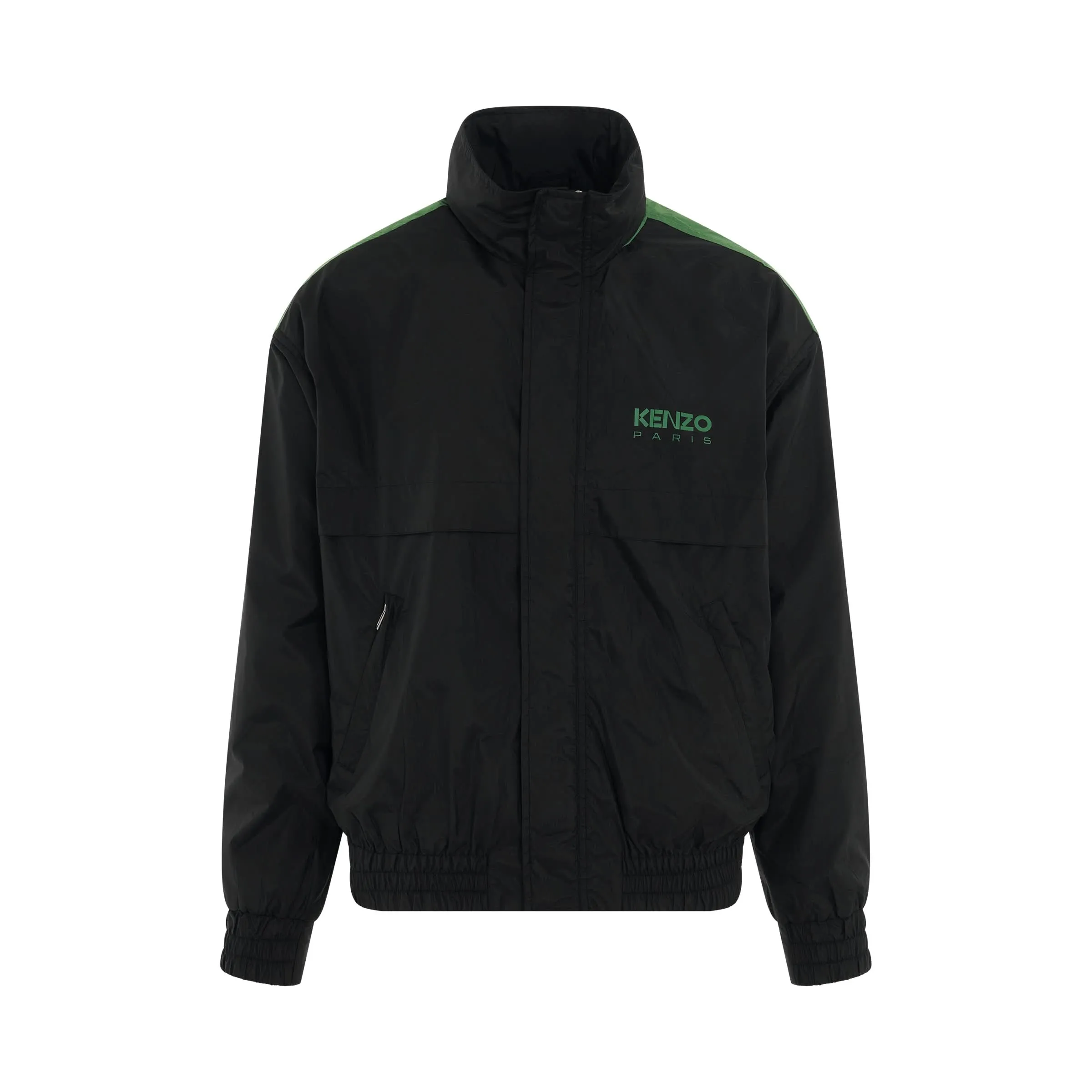 Logo High Neck Windbreaker in Black