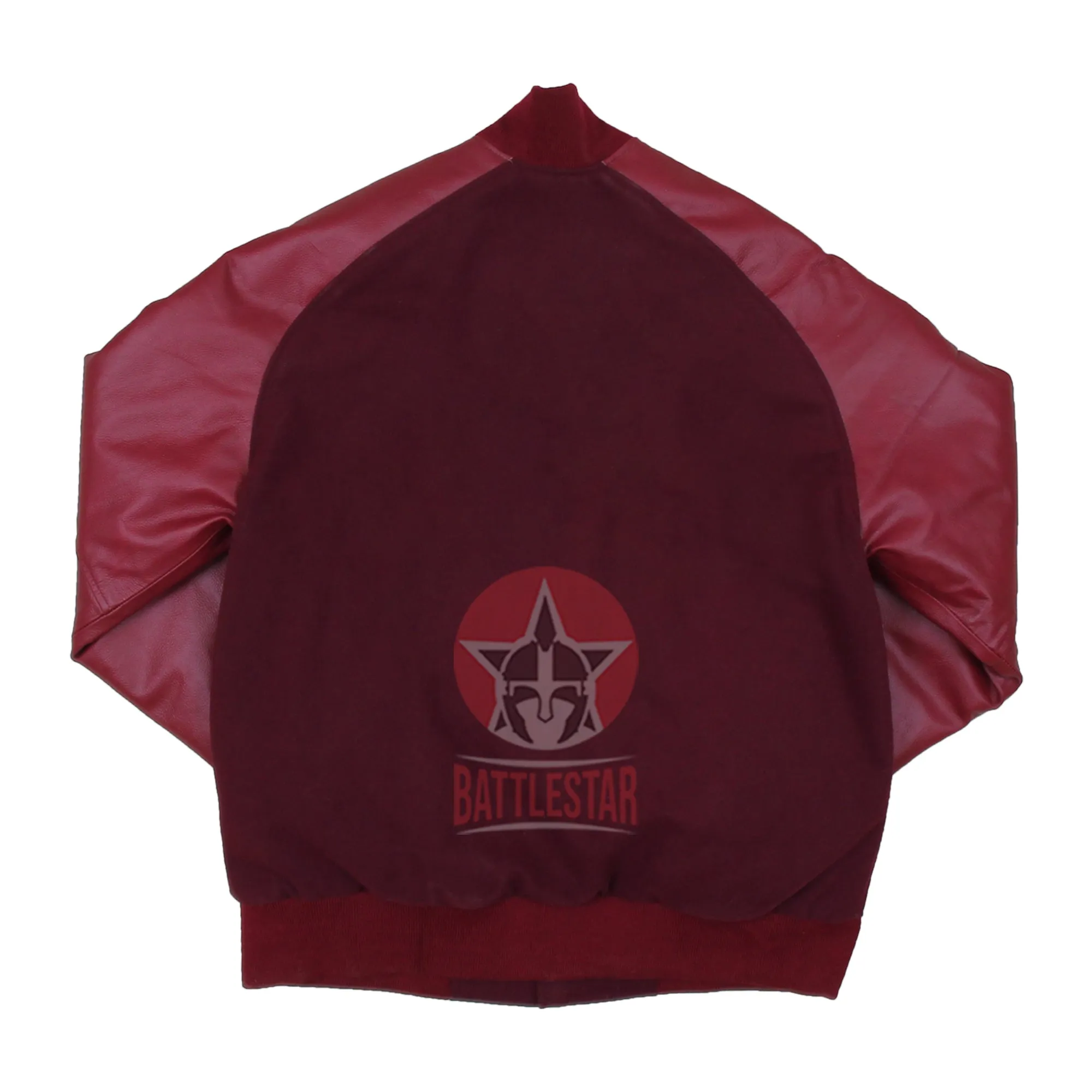 Maroon Raglan Sleeves Wool Leather Varsity Baseball Jacket