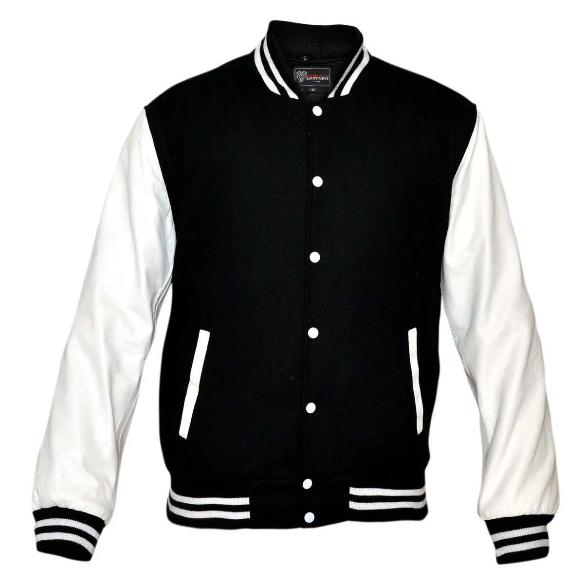 Mens Real Wool with Premium Leather Arms Premium Varsity Letterman Jacket