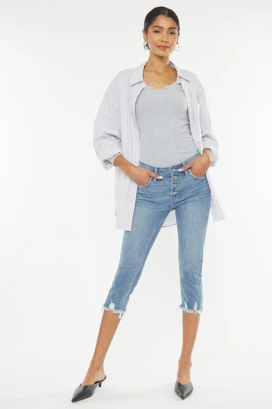 Mid Rise Capri Jeans - Kan Can USA