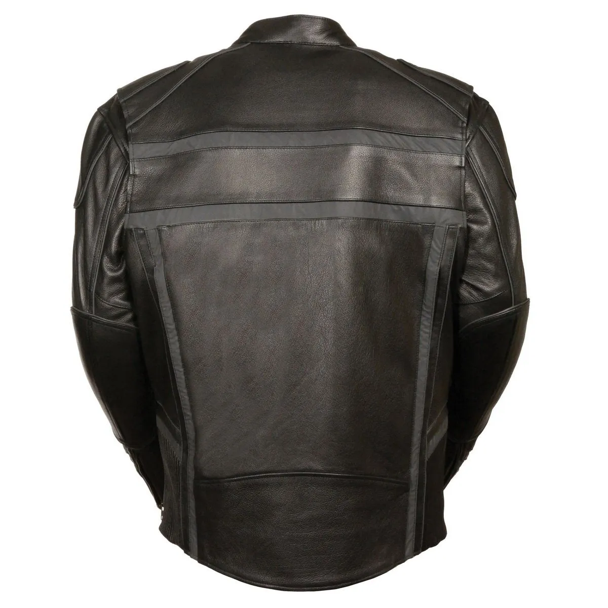 Milwaukee Leather ML2083 Men's Black Vented Reflective Leather Jacket