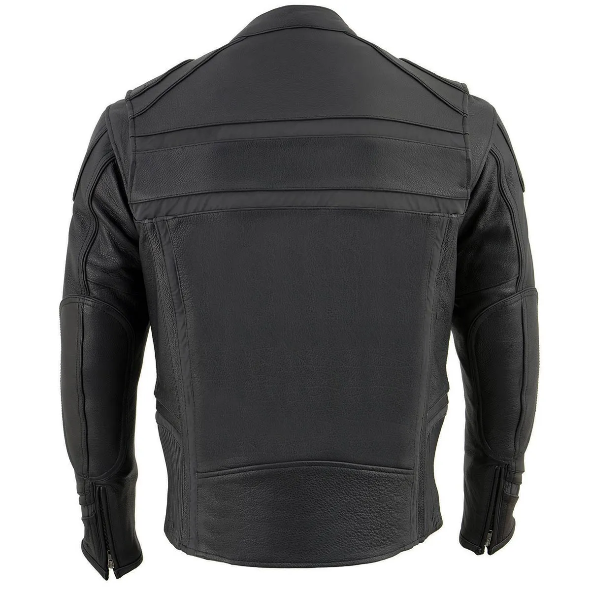 Milwaukee Leather ML2083 Men's Black Vented Reflective Leather Jacket