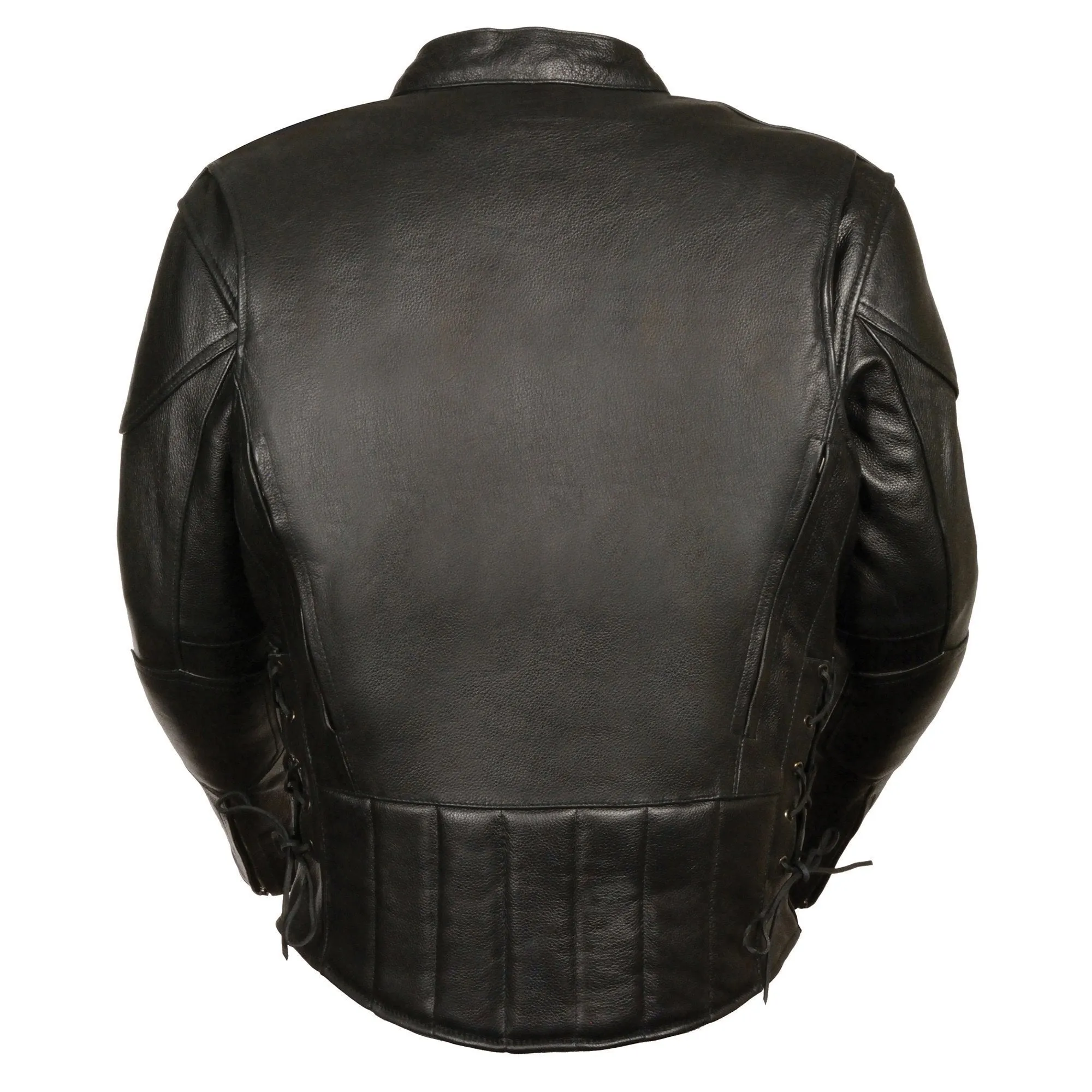 Milwaukee Leather SH1010 Men's 'Scooter' Black Vented Leather Jacket with Side Laces