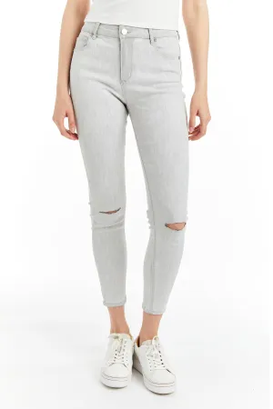 Mona - Crop Skinny With Knee Slit