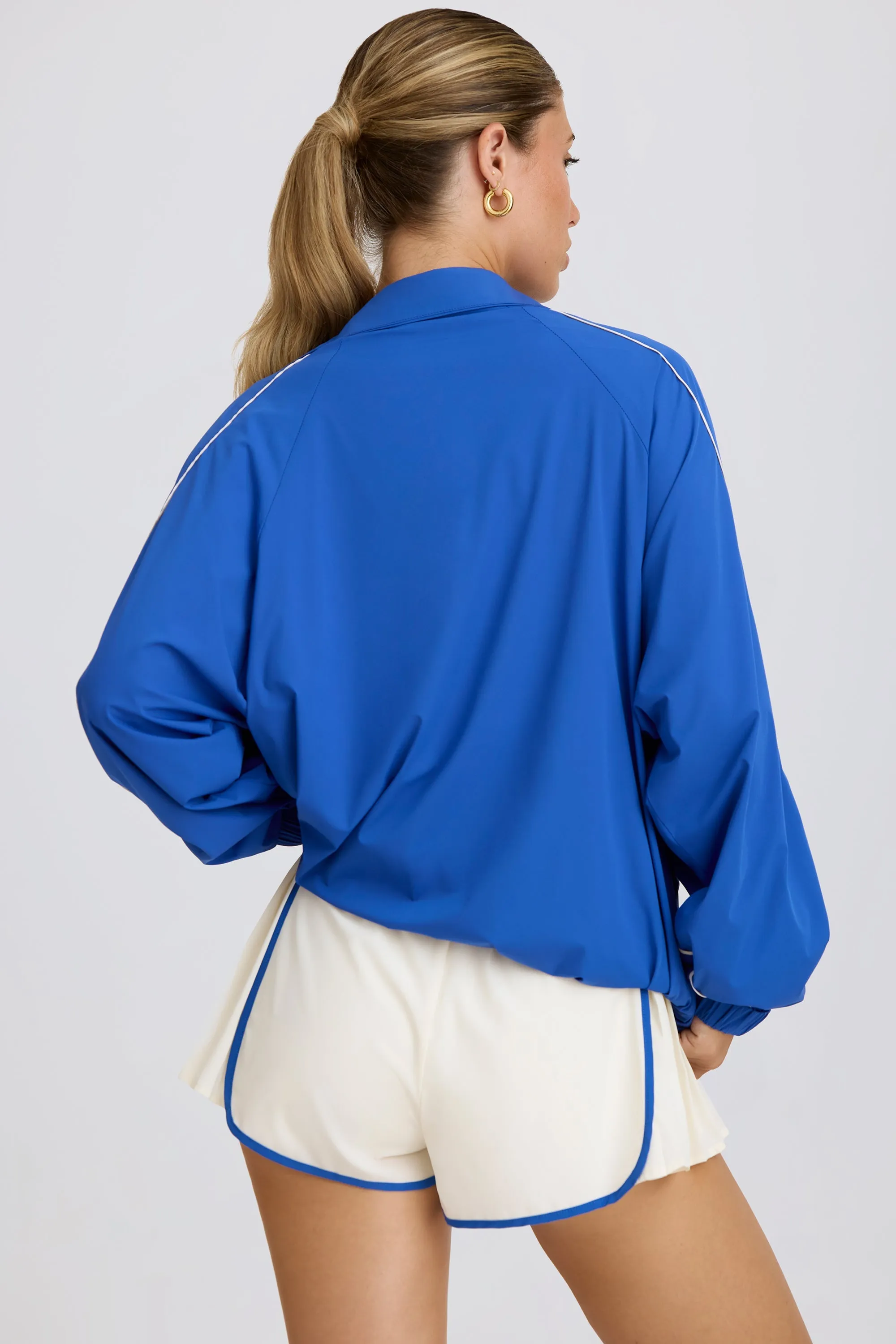 Oversized Track Jacket in Cobalt