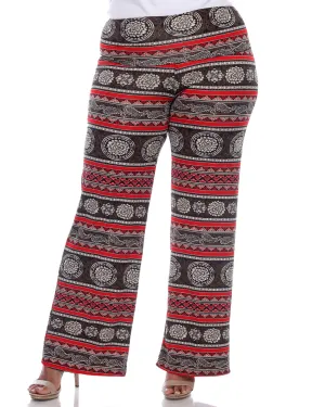 Printed  Palazzo Pants | Round Red